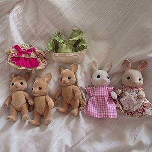 Calico Critter rabbit and Kangaroo Lot